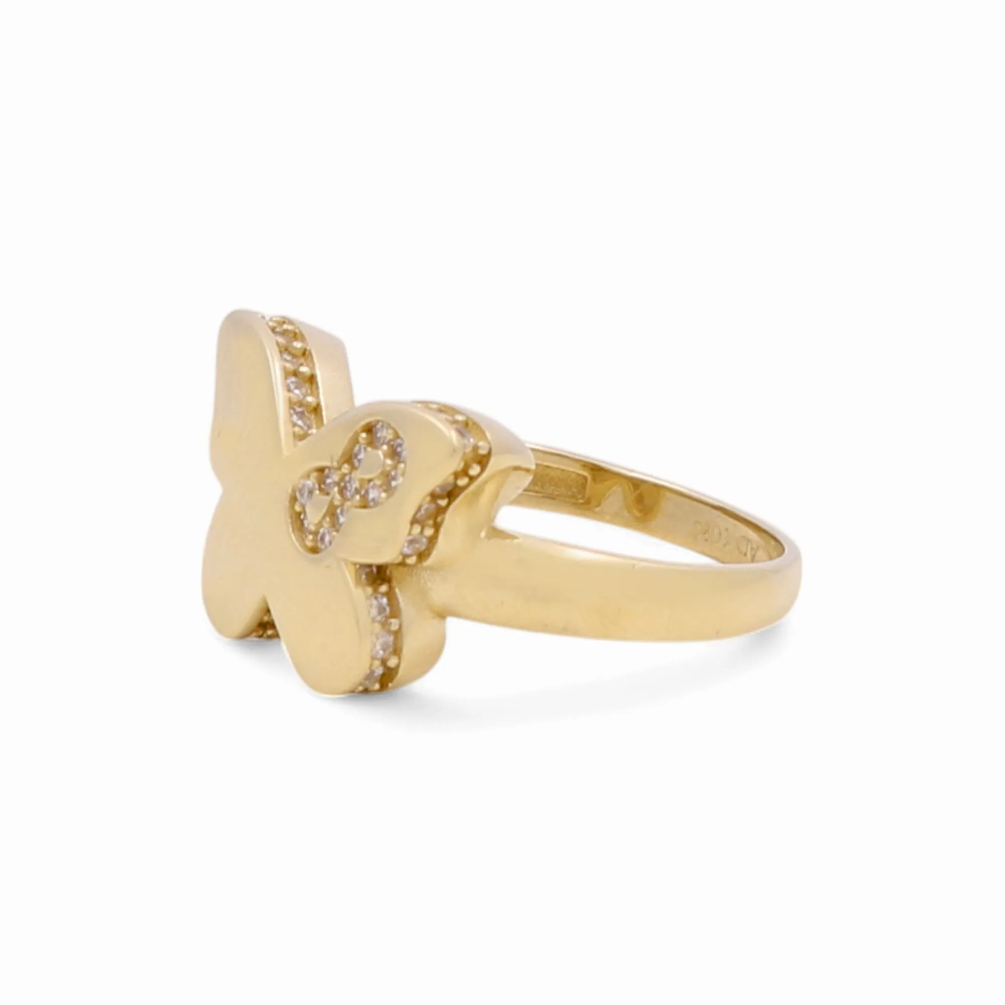 10K Yellow Gold Butterfly Women's Ring with Infinity Cz / Size 7 / Weight: 2.5 GR / Y25-161