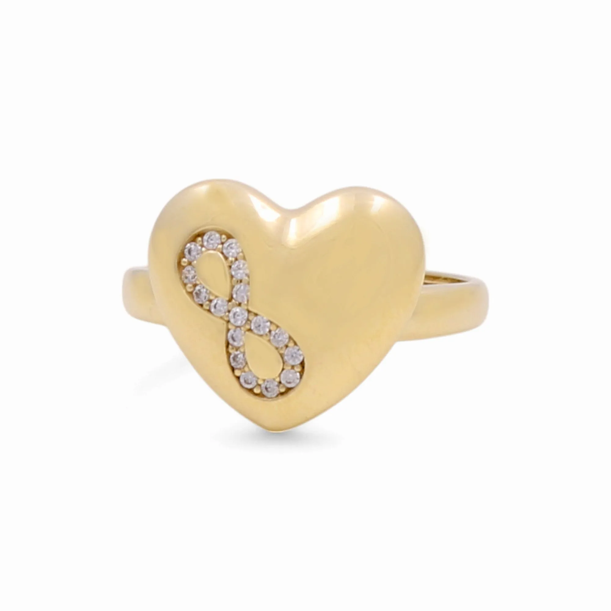 10K Yellow Gold Heart Women's Ring with Infinity / Size: 8 / Weight: 1.8 GR / Y25-214