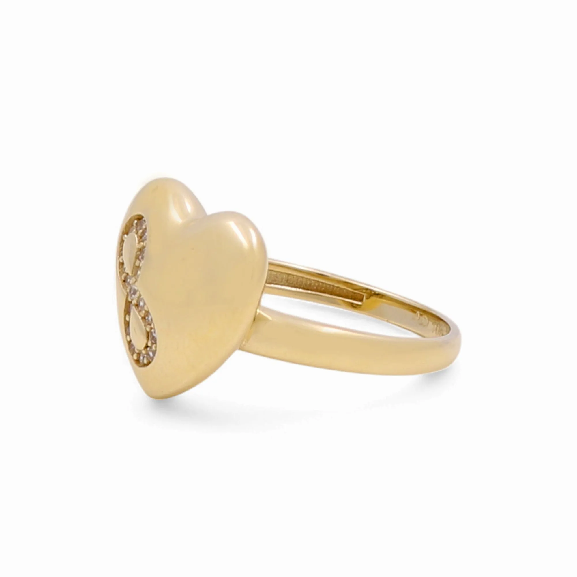 10K Yellow Gold Heart Women's Ring with Infinity / Size: 8 / Weight: 1.8 GR / Y25-214