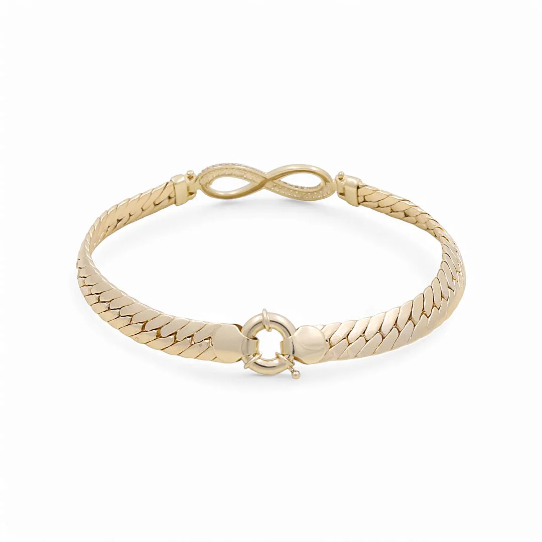 10K Yellow Gold Infinity Women's Bracelet With Cz / Size: 7.5" / Weight: 8.2 GR / DPWB0IF
