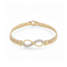10K Yellow Gold Infinity Women's Bracelet With Cz / Size: 7.5" / Weight: 8.2 GR / DPWB0IF
