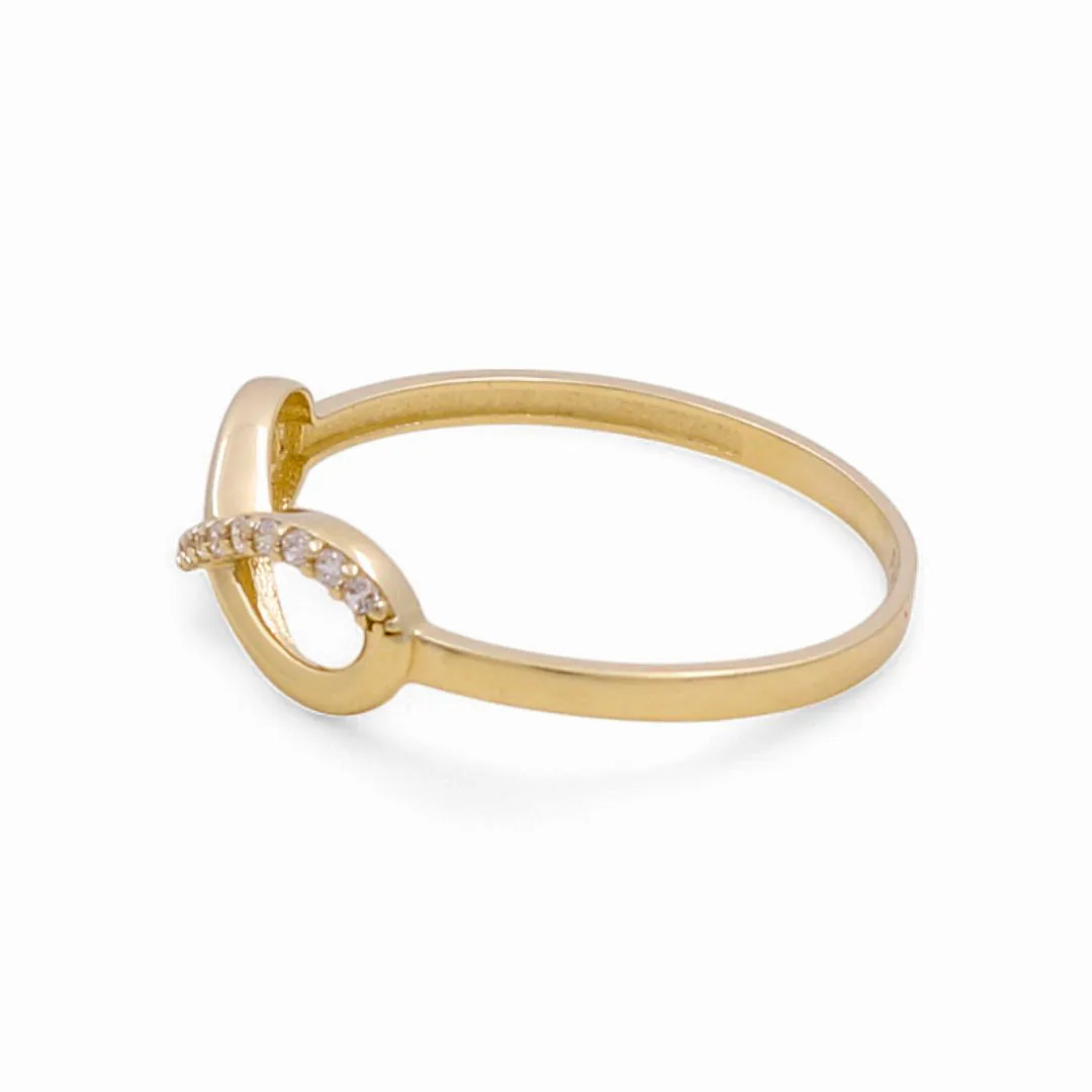 10K Yellow Gold Infinity Women's Ring with CZ / Size: 8 / Weight: 0.9 GR / DPWR0IF