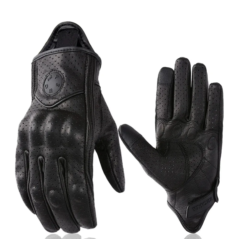 Alr™ Vintage Goatskin Full-Finger Motorcycle Gloves