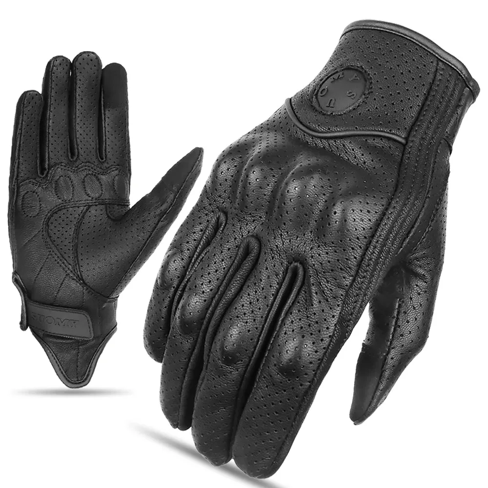Alr™ Vintage Goatskin Full-Finger Motorcycle Gloves