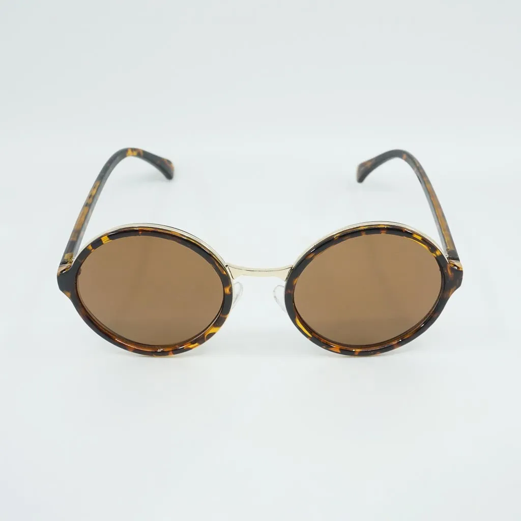 Ariel Hippie Tortoise Round Sunglasses
