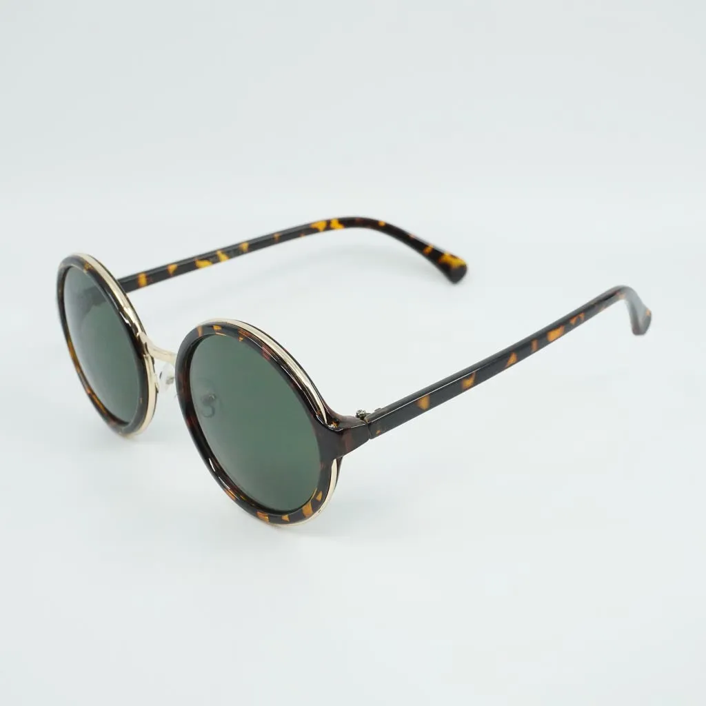 Ariel Hippie Tortoise Round Sunglasses