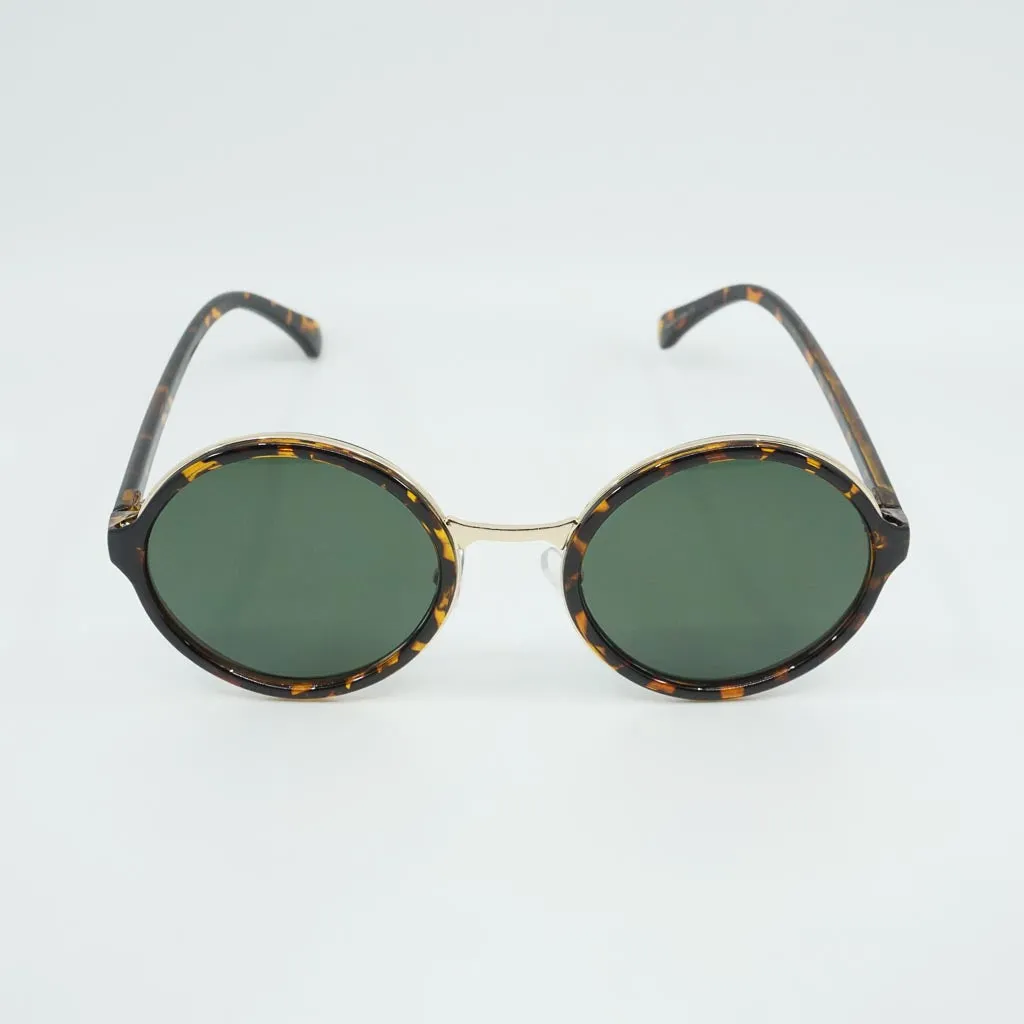 Ariel Hippie Tortoise Round Sunglasses