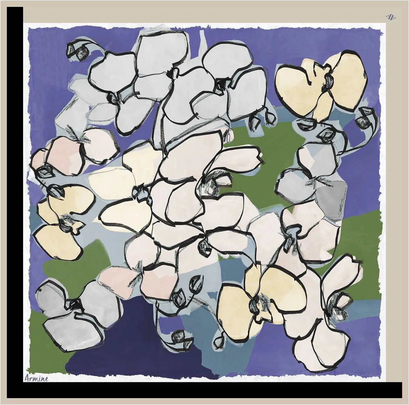 Armine Arty Floral Silk Scarf #52