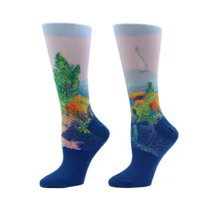 Artwork socks: Henri Edmond Cross' "Two Women by the Shore, Mediterranean"