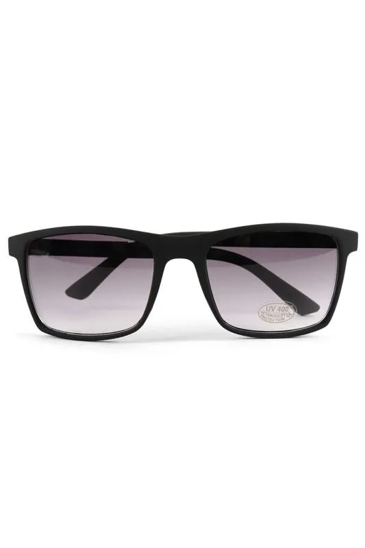 Black Matte Rectangle Sunglasses