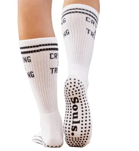Crying & Trying - Crew Grip Sock (Barre / Pilates)