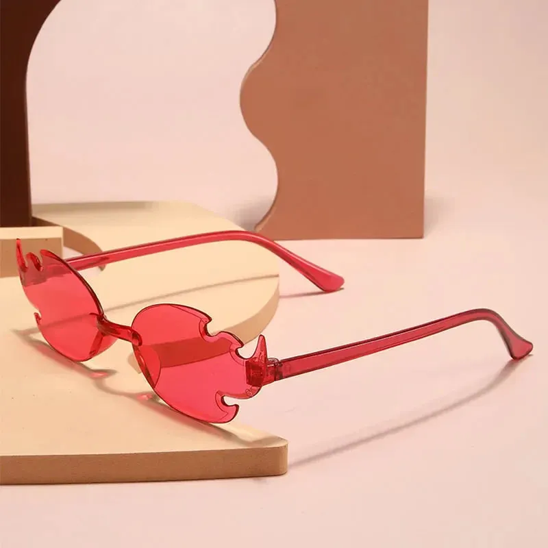 Designer Flame Color Hip-Hop Borderless Candy Body Trendy Stylish Form Sunglasses