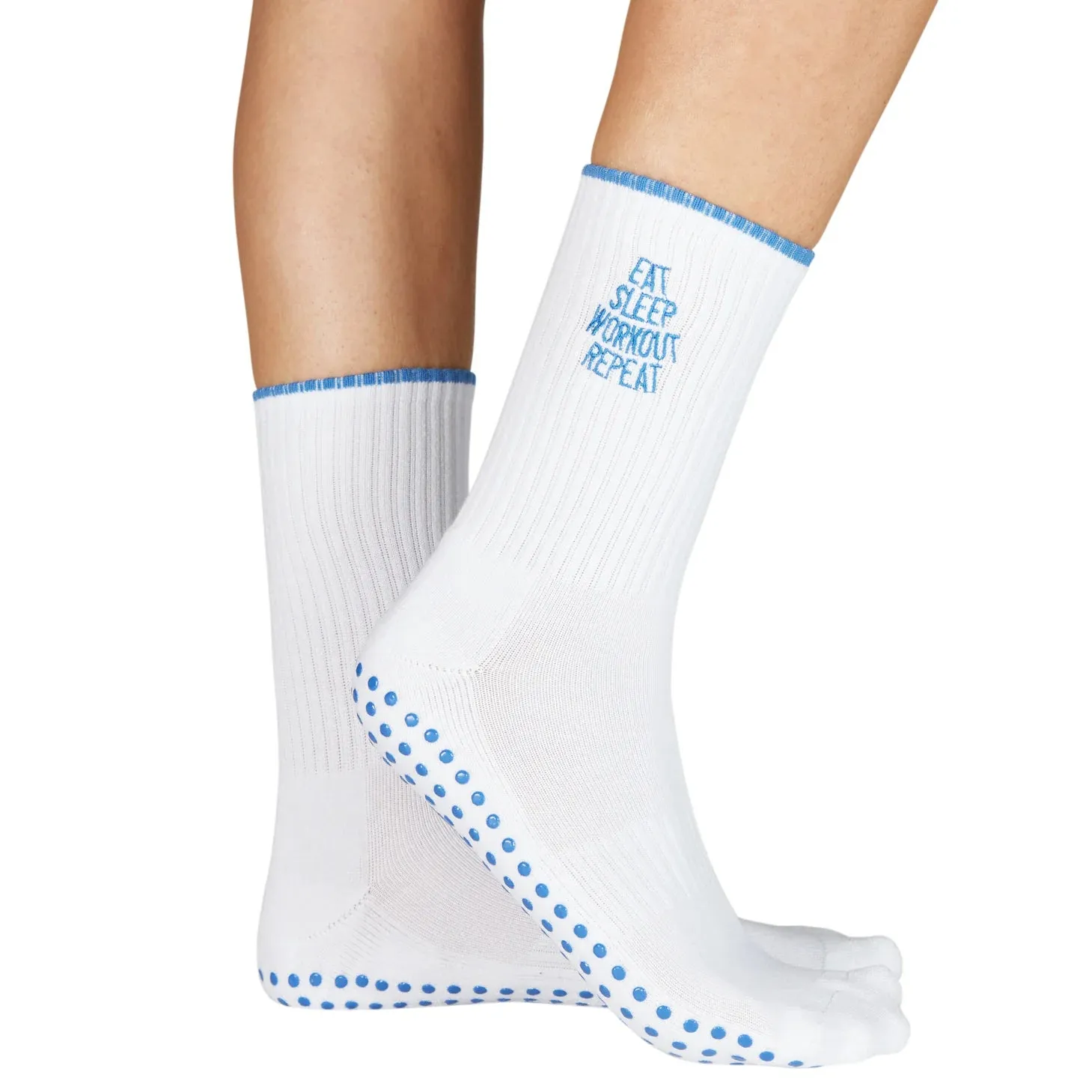 Eat Sleep Workout Repeat - Crew Grip Sock (Barre / Pilates)