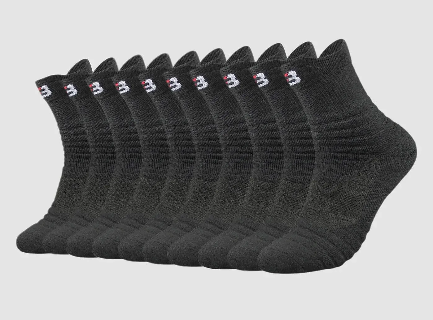 FitVille Men's PowerStride Quarter Socks  5-Pair Bundle