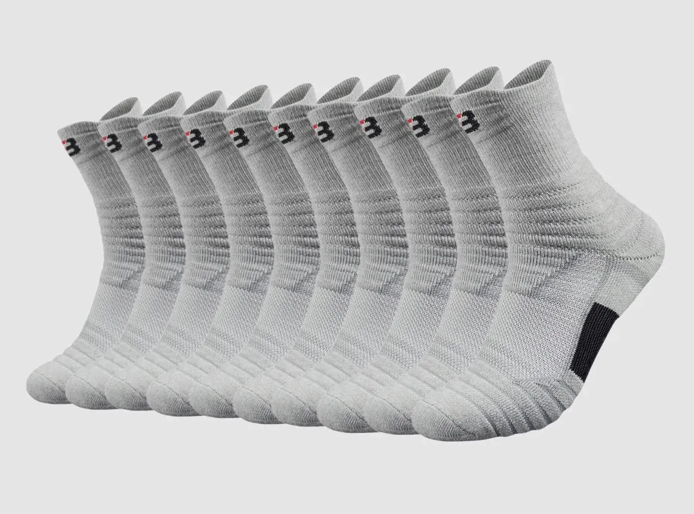 FitVille Men's PowerStride Quarter Socks  5-Pair Bundle