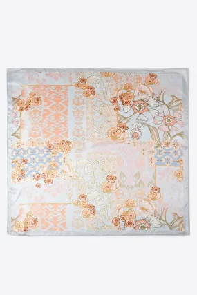 Florence Dream Aqua Square Satin Scarf