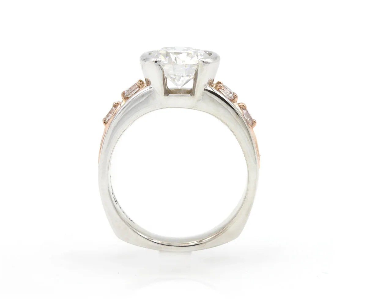 Half Bezel Rose Gold Infinity Diamond Wedding Ring