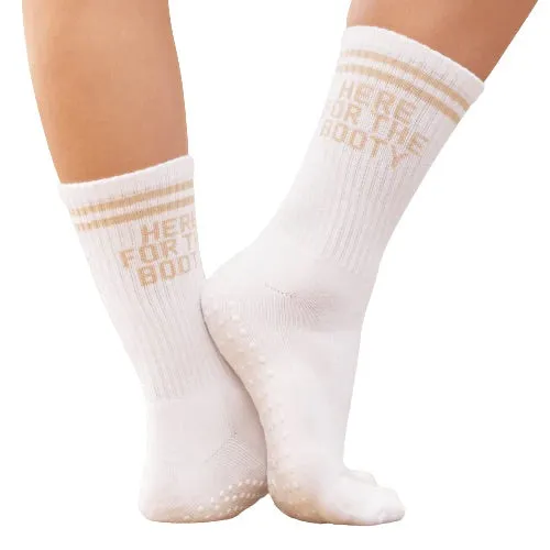Here For the Booty - Crew Grip Sock (Barre / Pilates)