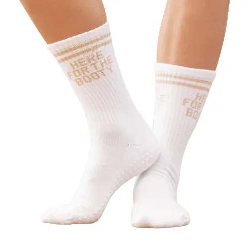 Here For the Booty - Crew Grip Sock (Barre / Pilates)