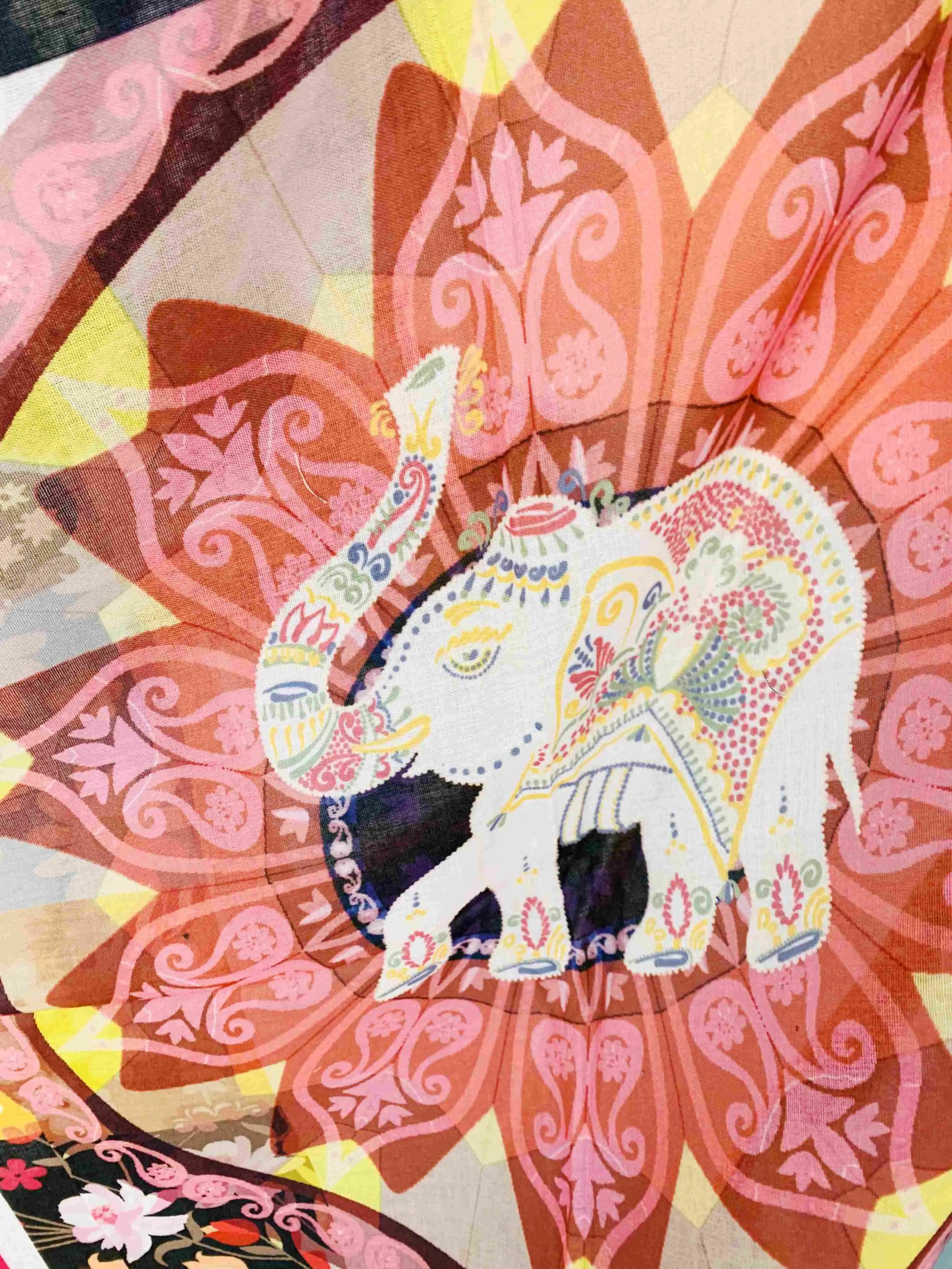 JC021129 Multicolor Elephant Ethnic Scarf