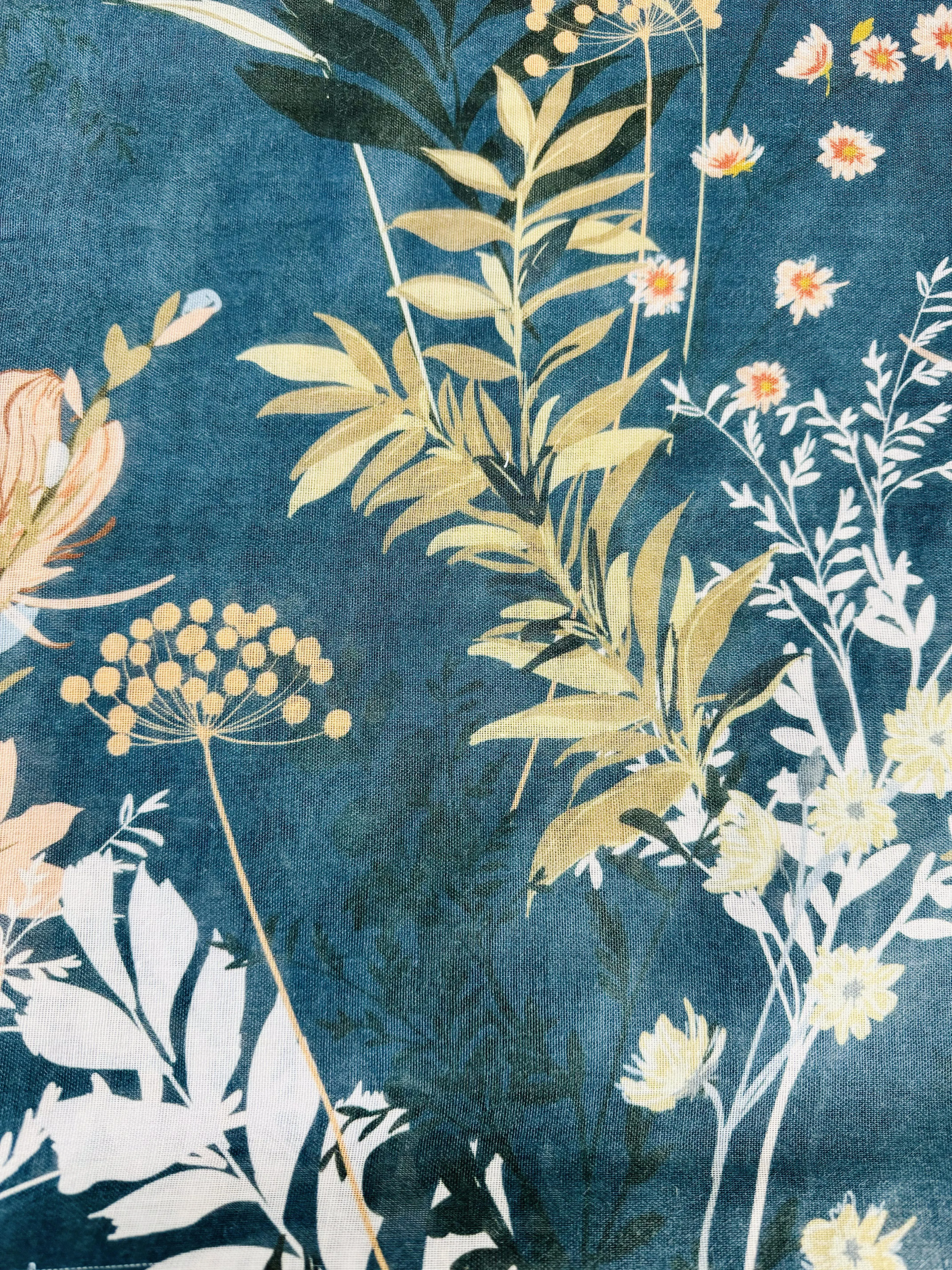 JC071153 Navy-Pink Floral Scarf