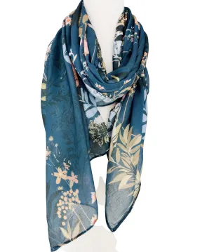 JC071153 Navy-Pink Floral Scarf
