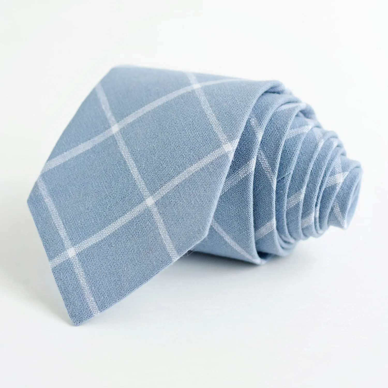 Men's Freestyle Self-Tie Bow Tie / Chambray Linen Window Pane