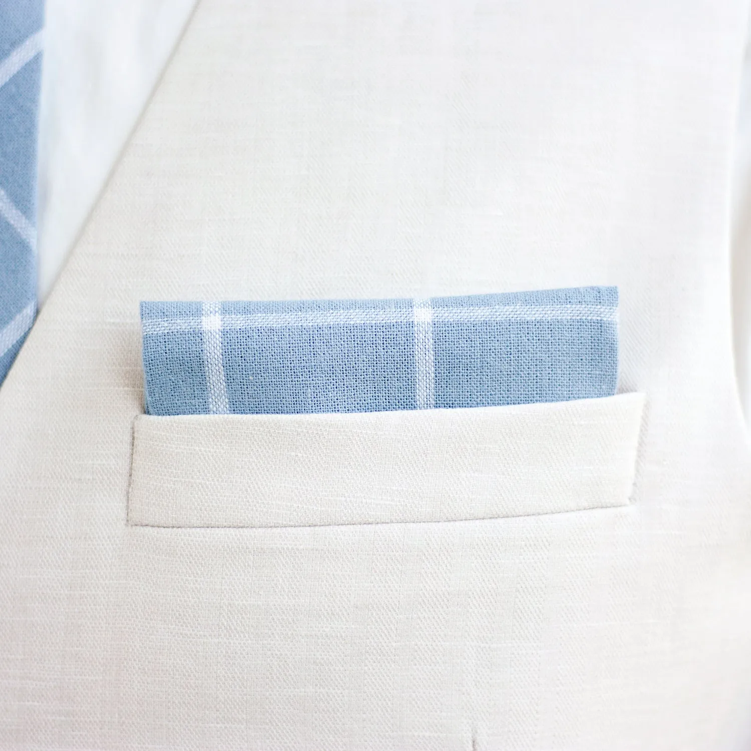 Men's Freestyle Self-Tie Bow Tie / Chambray Linen Window Pane