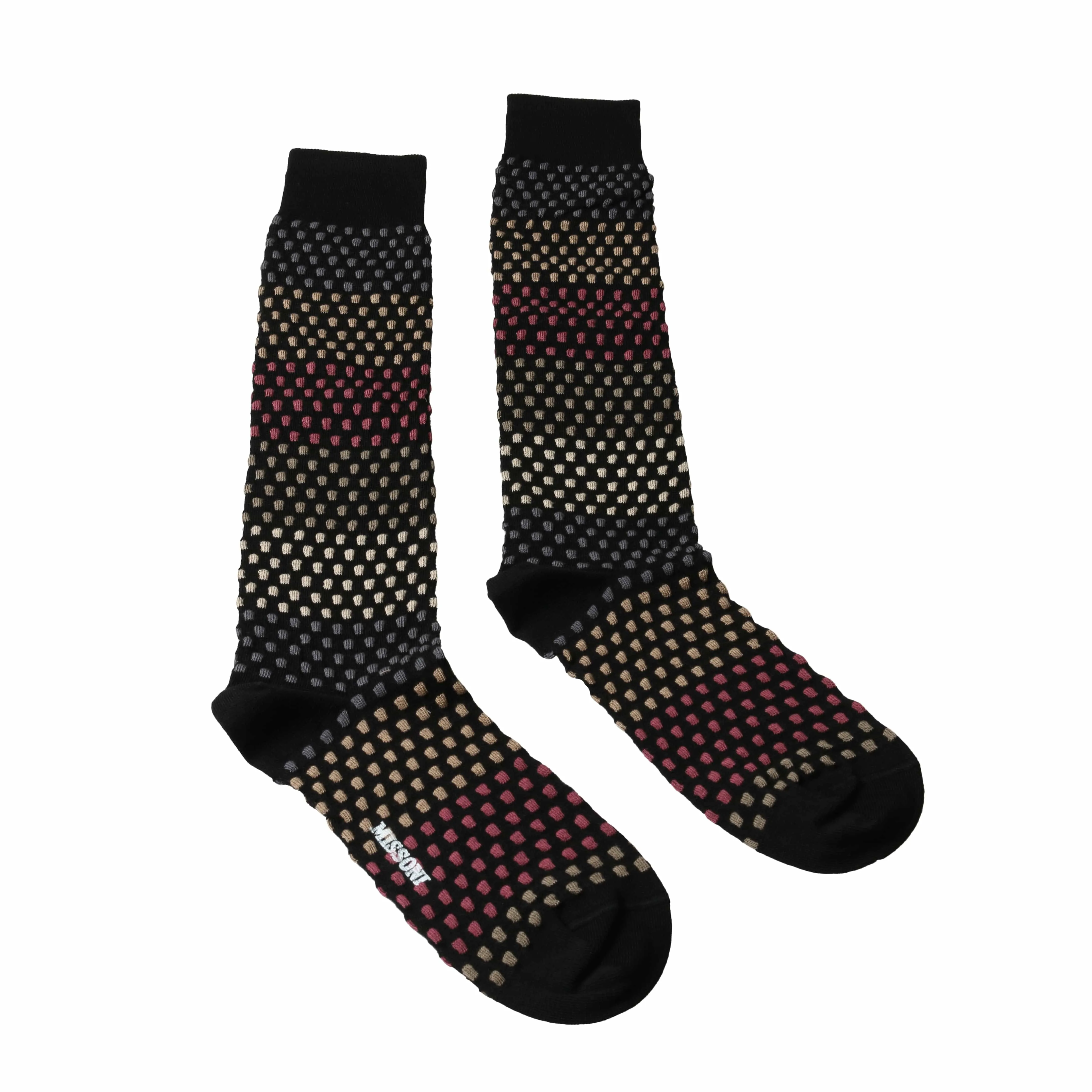 Missoni GM00CMU5237 0004 Black/Tan Knee Length Socks
