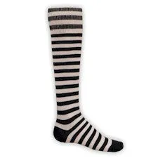 Navy and White Mini Hoop Striped Athletic Knee High Socks (Small)