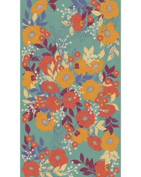 Powder Autumn Floral Print Scarf Floral Moss
