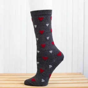 Red Maple Heart Pattern Alpaca Socks