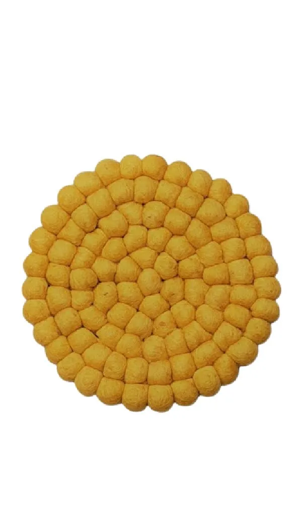 Round Felted Wool Trivet
