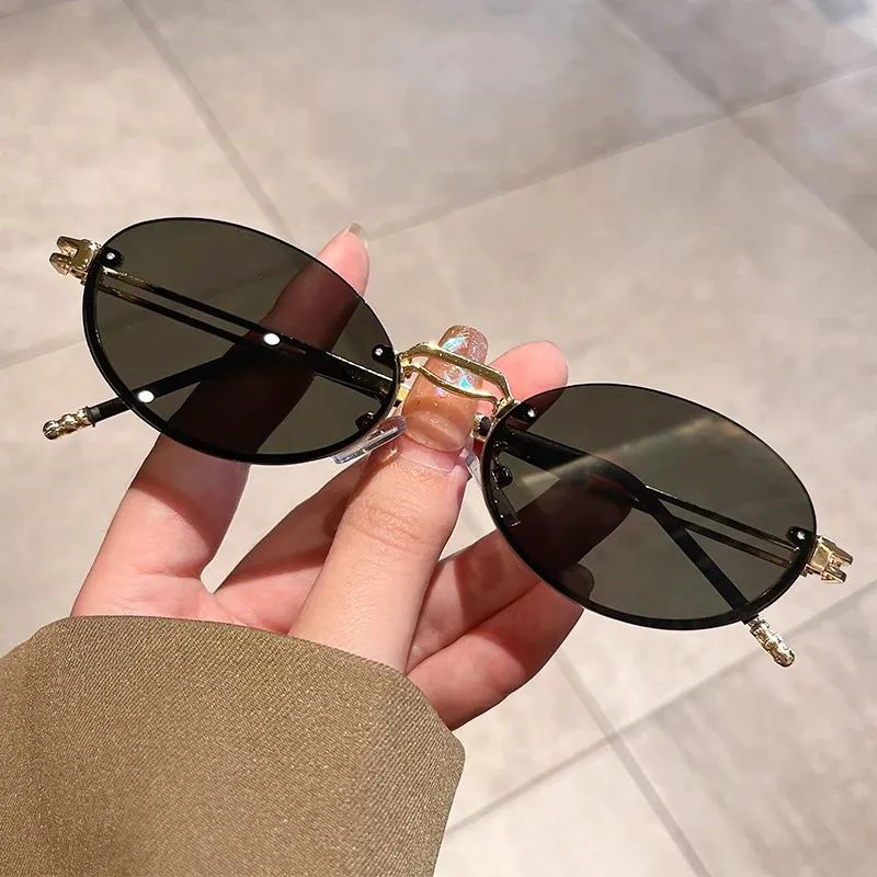 VAIGE Retro Chic Multi-Color Oval Frame Sunglasses