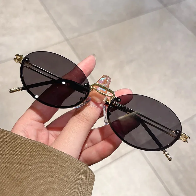 VAIGE Retro Chic Multi-Color Oval Frame Sunglasses
