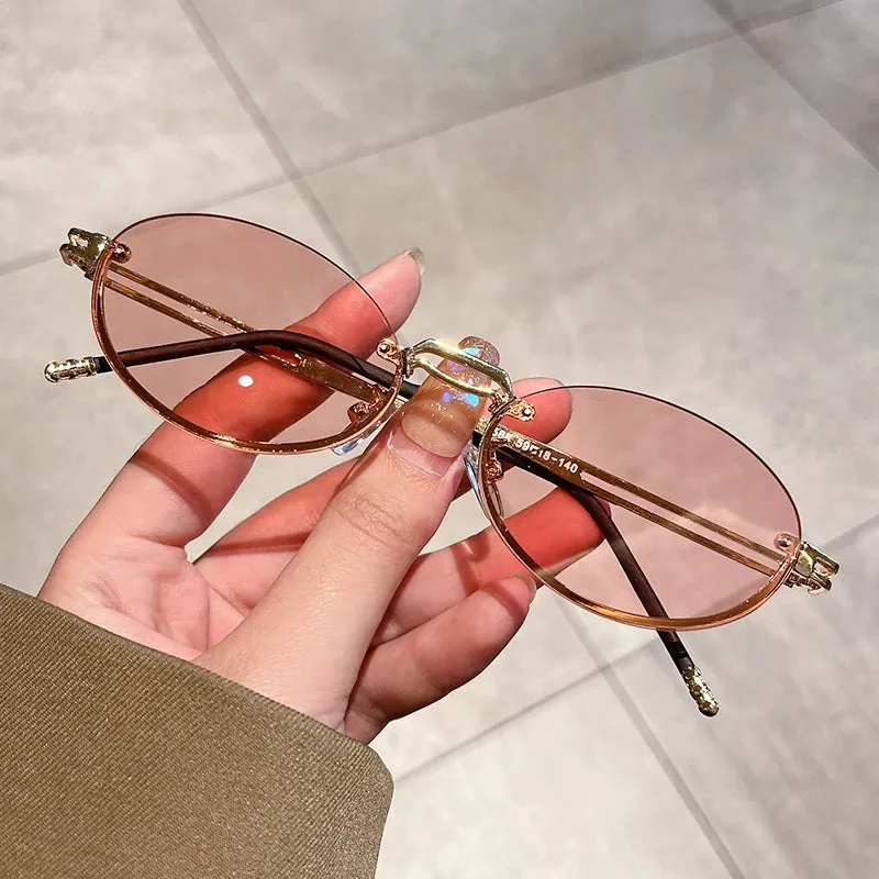 VAIGE Retro Chic Multi-Color Oval Frame Sunglasses